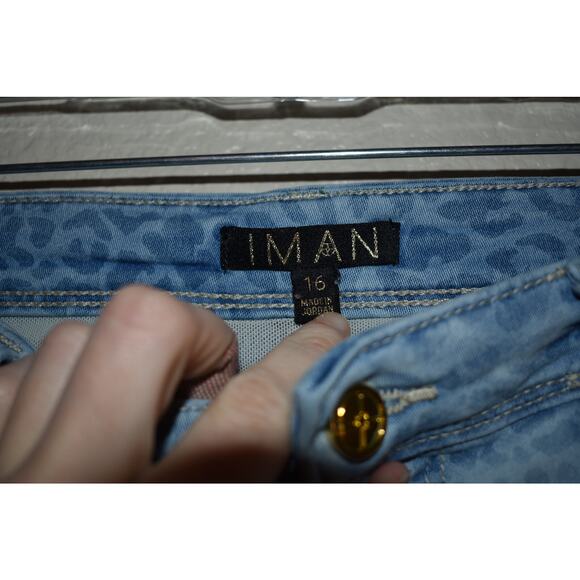 IMAN Global Chic 360 Blue Leopard Secret Sculpt Skinny Crop - Picture 4 of 6